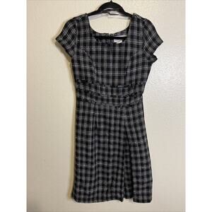 Vintage Jody Sz 5/6 Midi‎ Tweed Plaid Grunge Dark Academia Sheath Dress